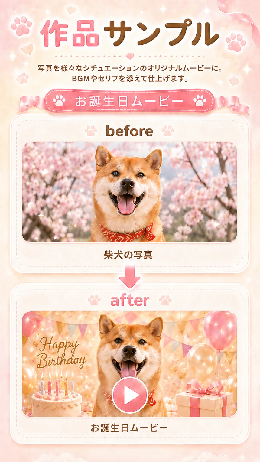 Birthday movie before after
